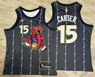 Men%27s Toronto Raptors #15 Vince Carter Black 2024 City Edition AU Stitched Jersey Mixiu
